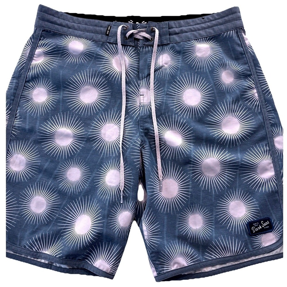 Dark Seas Division Miguel Board Shorts Mens‎ 30 Blue 4-Way Stretch Swimming